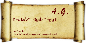Arató Györgyi névjegykártya