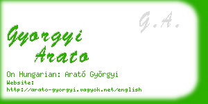 gyorgyi arato business card